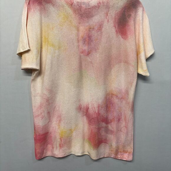 NWT Bianco & Blue Short Sleeve Knit Top Sweater Size Large Acrylic Italy C065 -8 - Picture 14 of 16